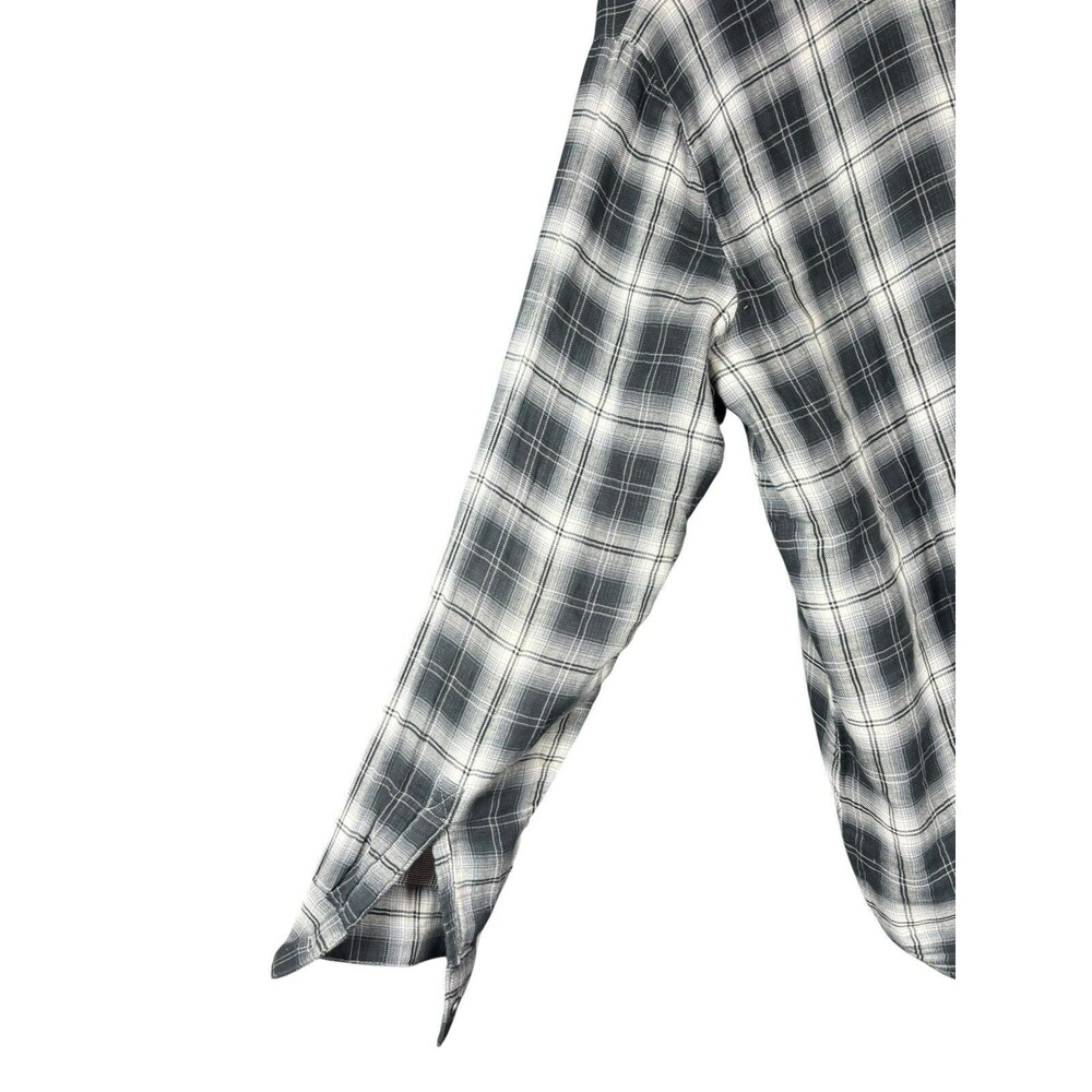 J.Jill Women’s M Black White Plaid 100% Cotton‎ Long Sleeve Tunic Top Casual - Picture 11 of 11